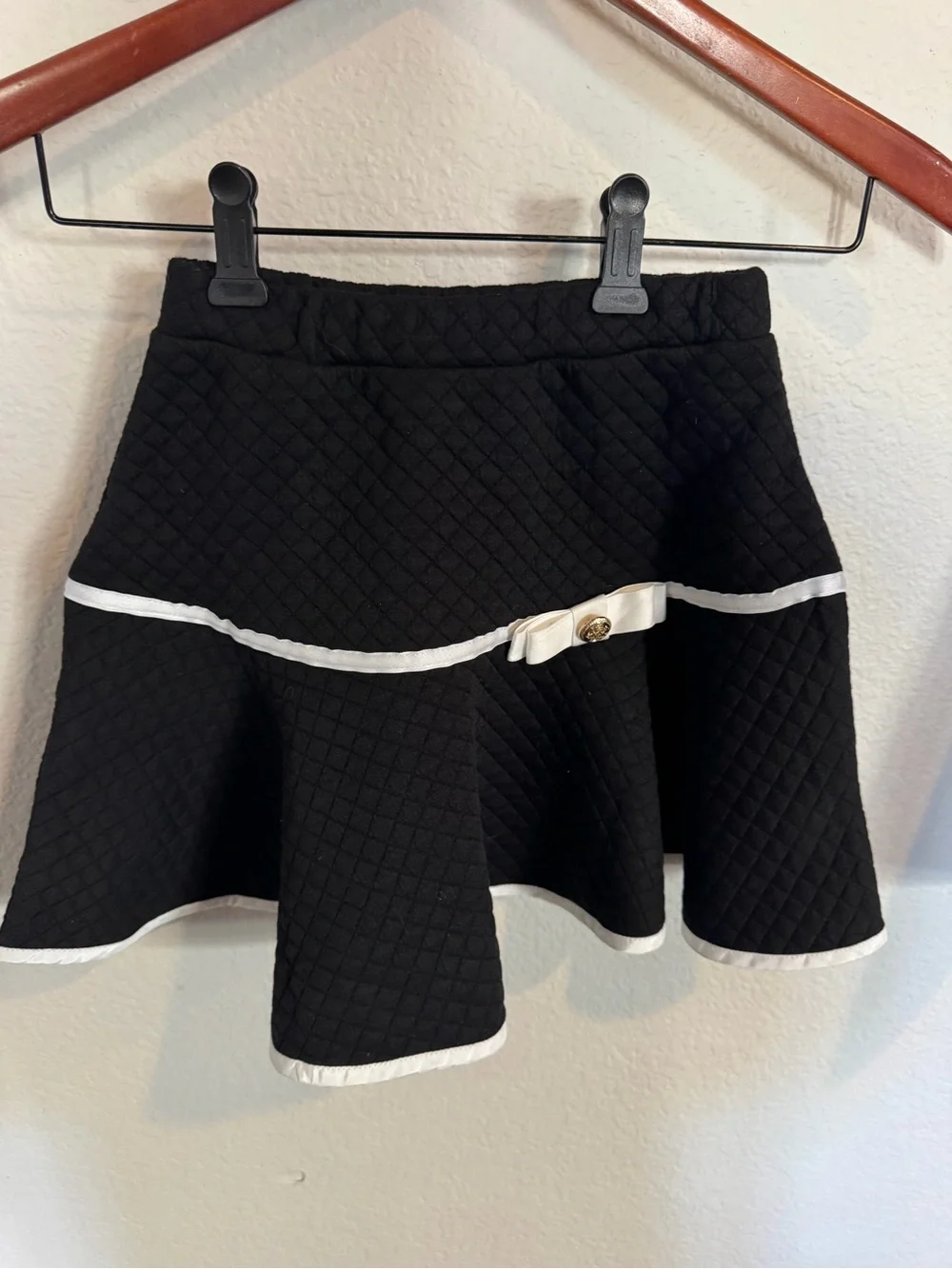 Richie House Los Angeles Girls Black & White Quilted Jacket and Skirt Set 7/8